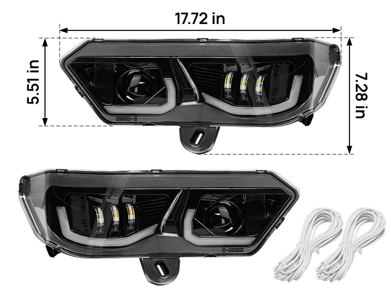 LED Headlights Assembly Kit for Can-Am Defender HD10|9|8|7|5