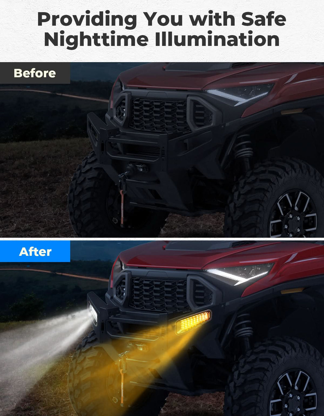 LED Front Bumper Lights for Polaris Ranger XD 1500 / CREW 2024-2025