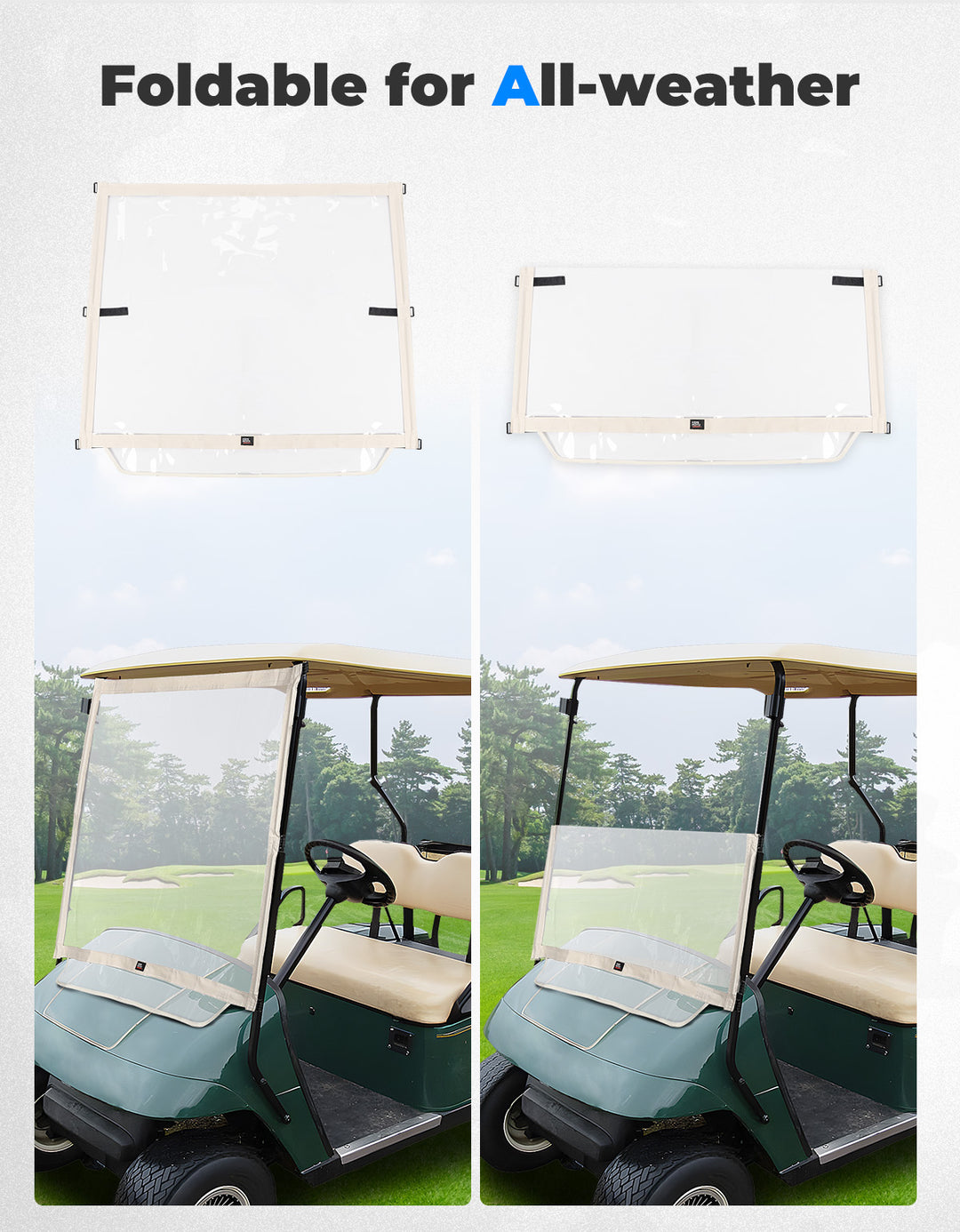 Foldable Golf Cart Windshield for EZGO TXT 1994-2013