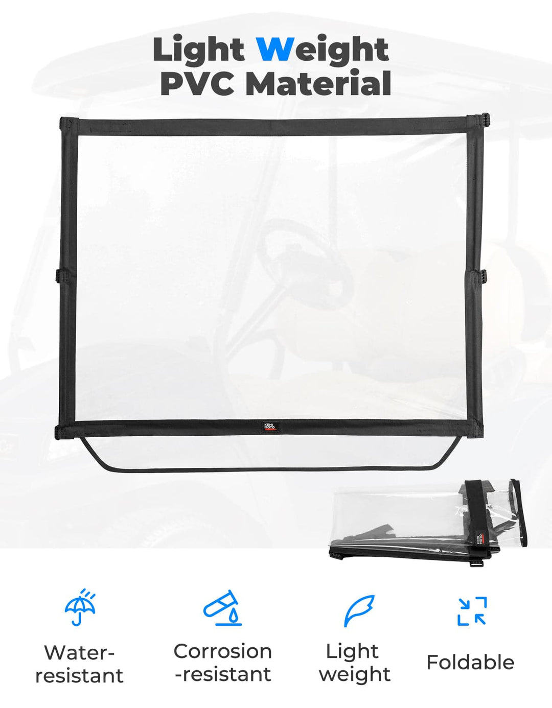 Foldable Golf Cart Windshield for EZGO RXV