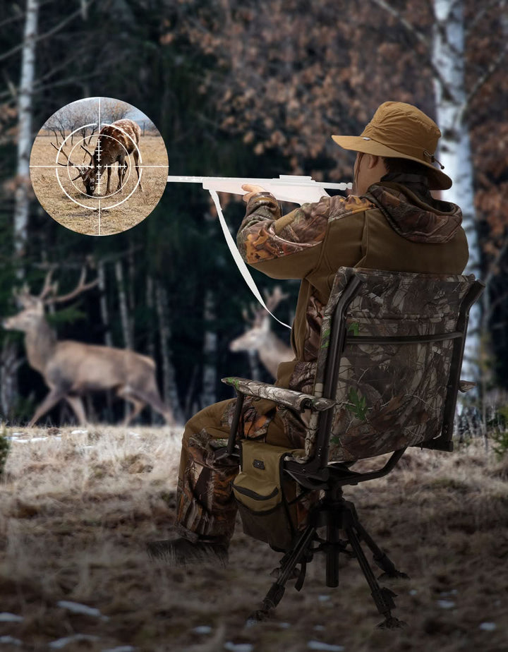 Heated Hunting Blind Chair 360 Degree Silent Swivel with 20000mAh Battery