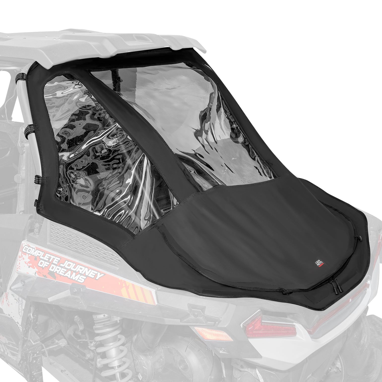 2 in 1 UTV Rear Soft Windshield with Cargo Bed Cover for Polaris RZR XP 1000/4 2014-2023