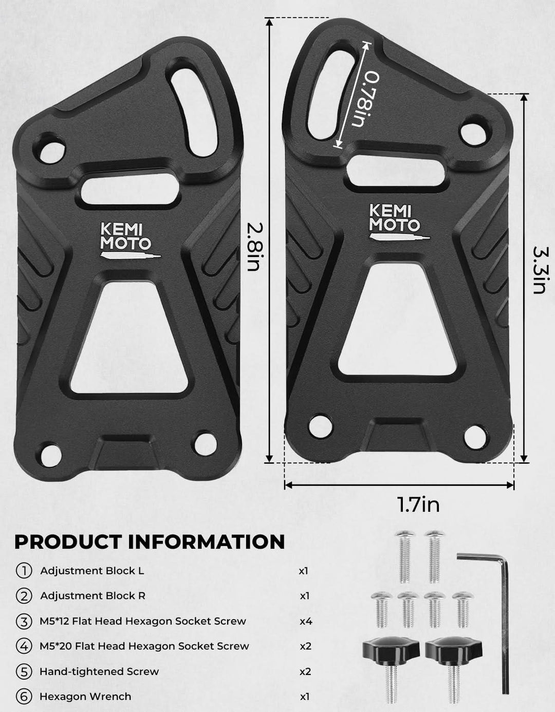 Motorcycle Windshield Risers Extension Adjustable Bracket for KLR 650 KLR650