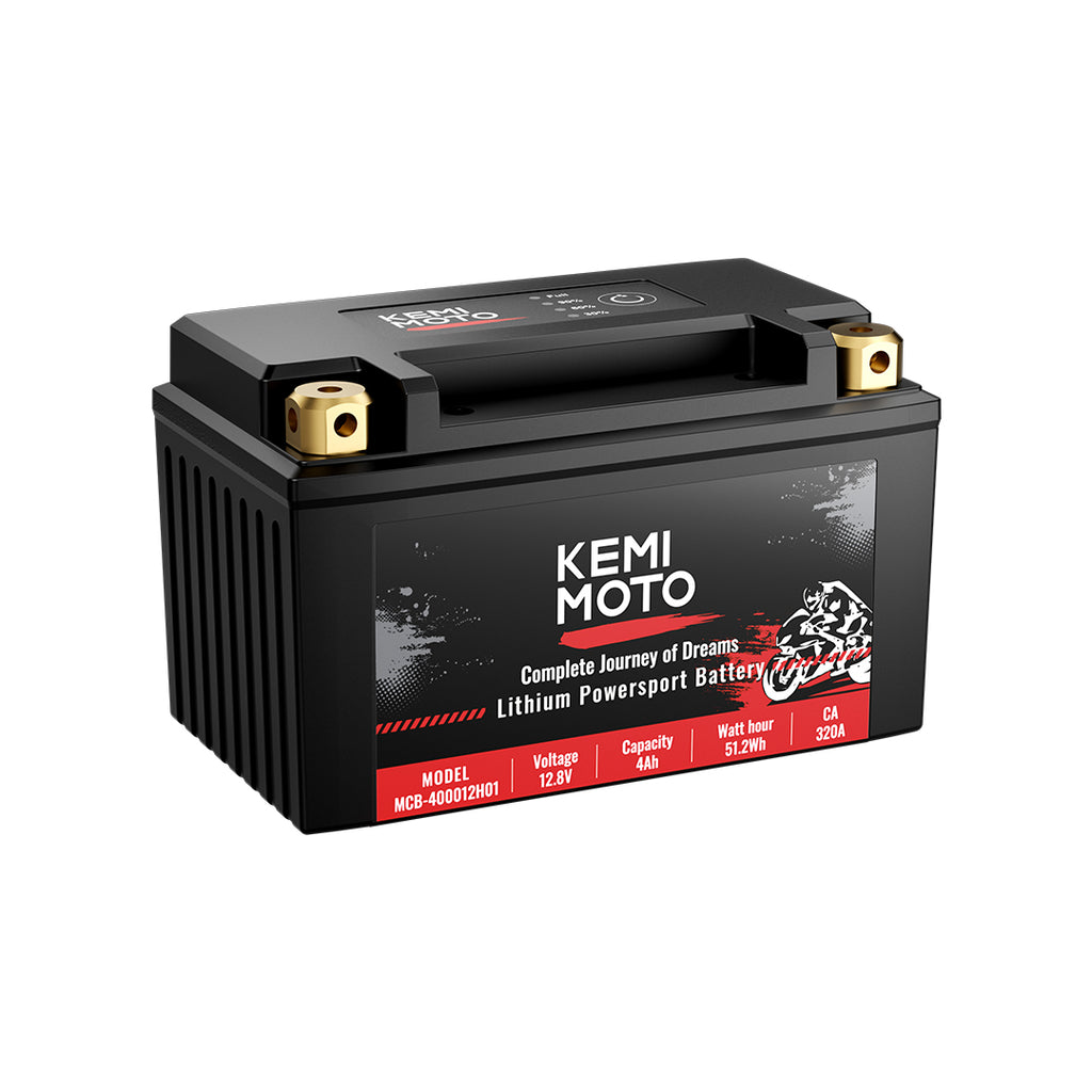 LiFePO4 12v 4Ah Lithium Battery for Motorcycle/ Lawn Mower/ ATV/ UTV –  Kemimoto