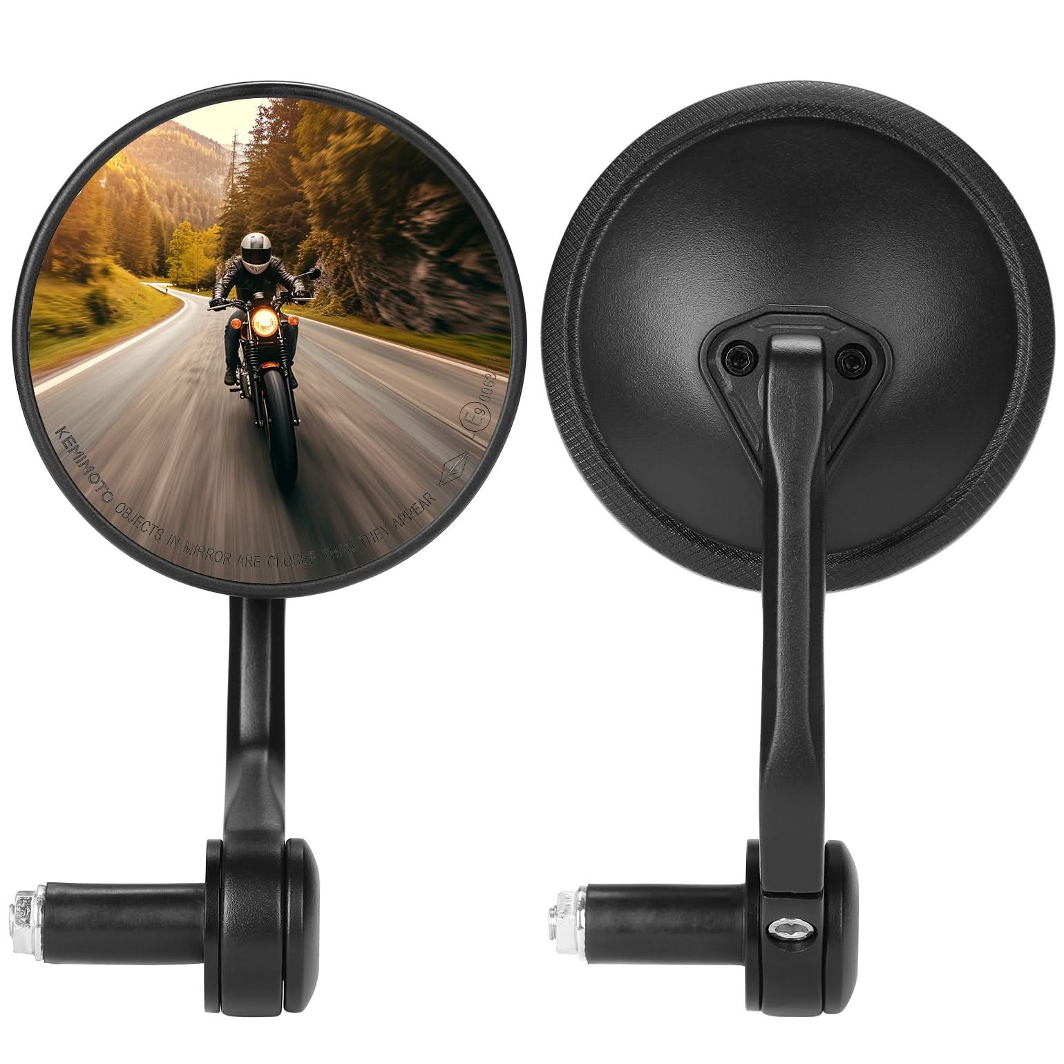 CNC Aluminium Motorcycle Rearview Mirrors for 16.5-19mm Handlebar