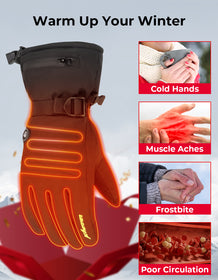 Upgrade Heated Gloves Ice Fishing Rechargeable Waterproof - Kemimoto