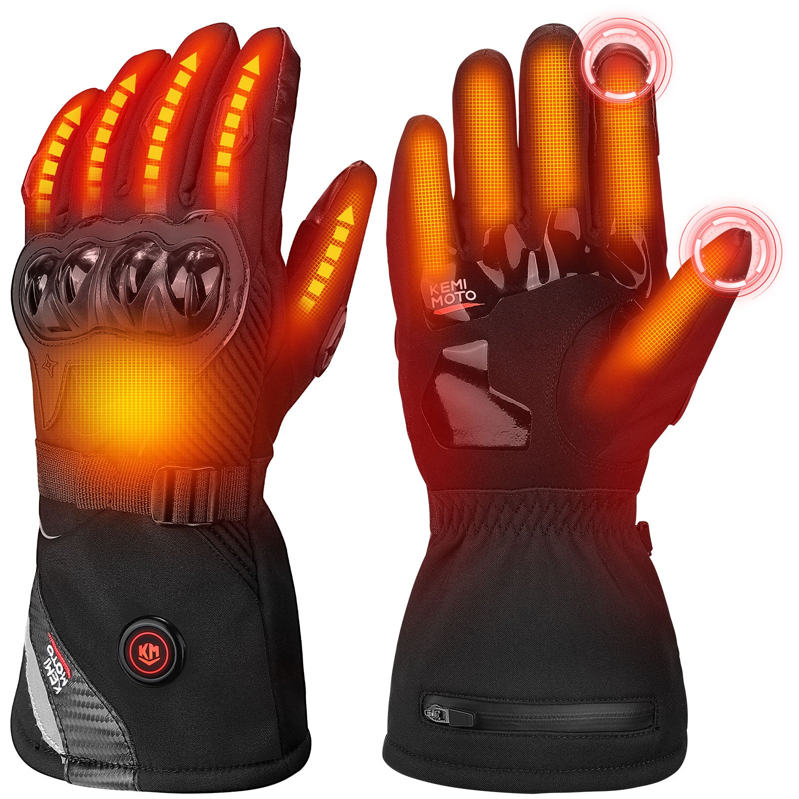 Heated Motorcycle Gloves, 3 Heating Modes with 2500mAH Battery