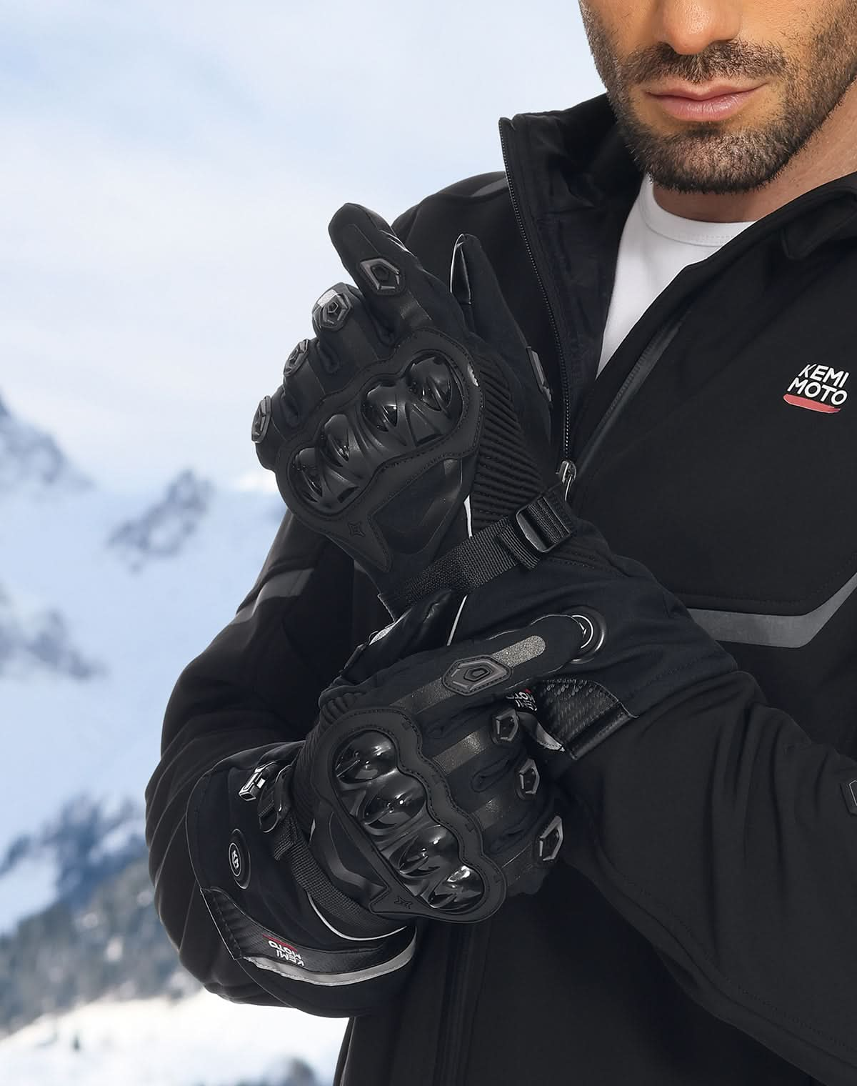 Heated Motorcycle Gloves, 3 Heating Modes with 2500mAH Battery