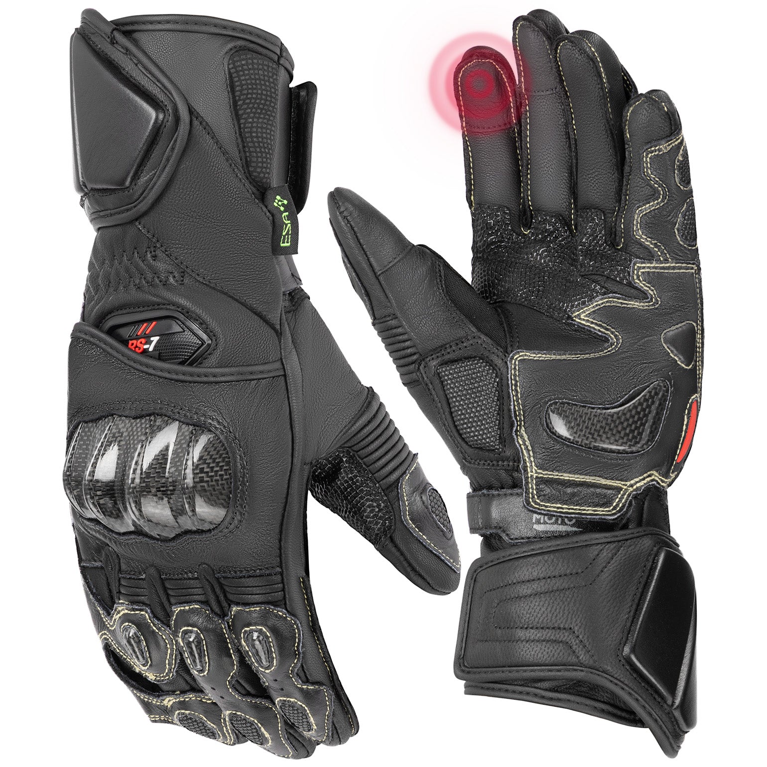 Carbon Fiber Motorcycle Gloves – Kevlar Stitch, ESA Padding & Touchscreen