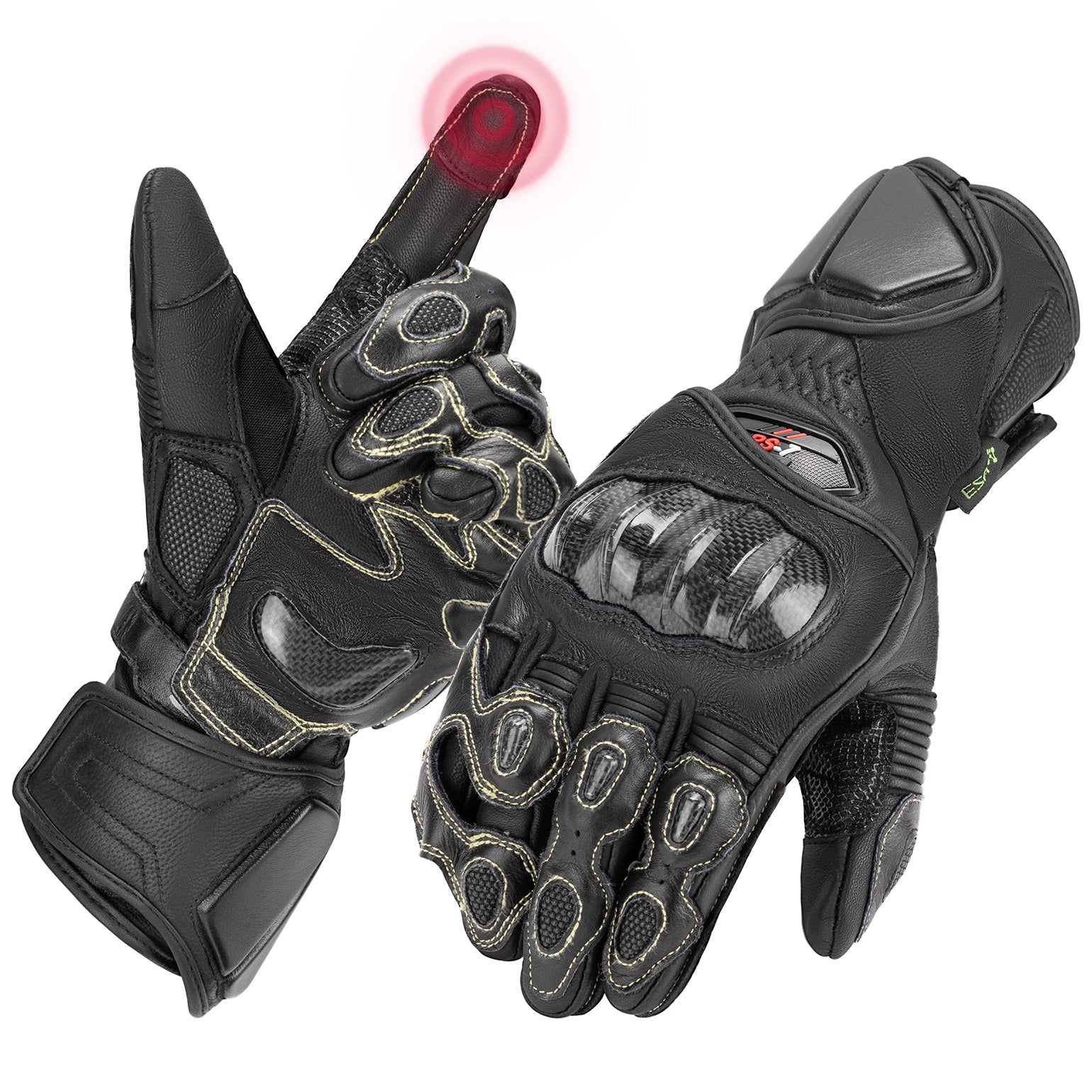 Carbon Fiber Motorcycle Gloves – Kevlar Stitch, ESA Padding & Touchscreen