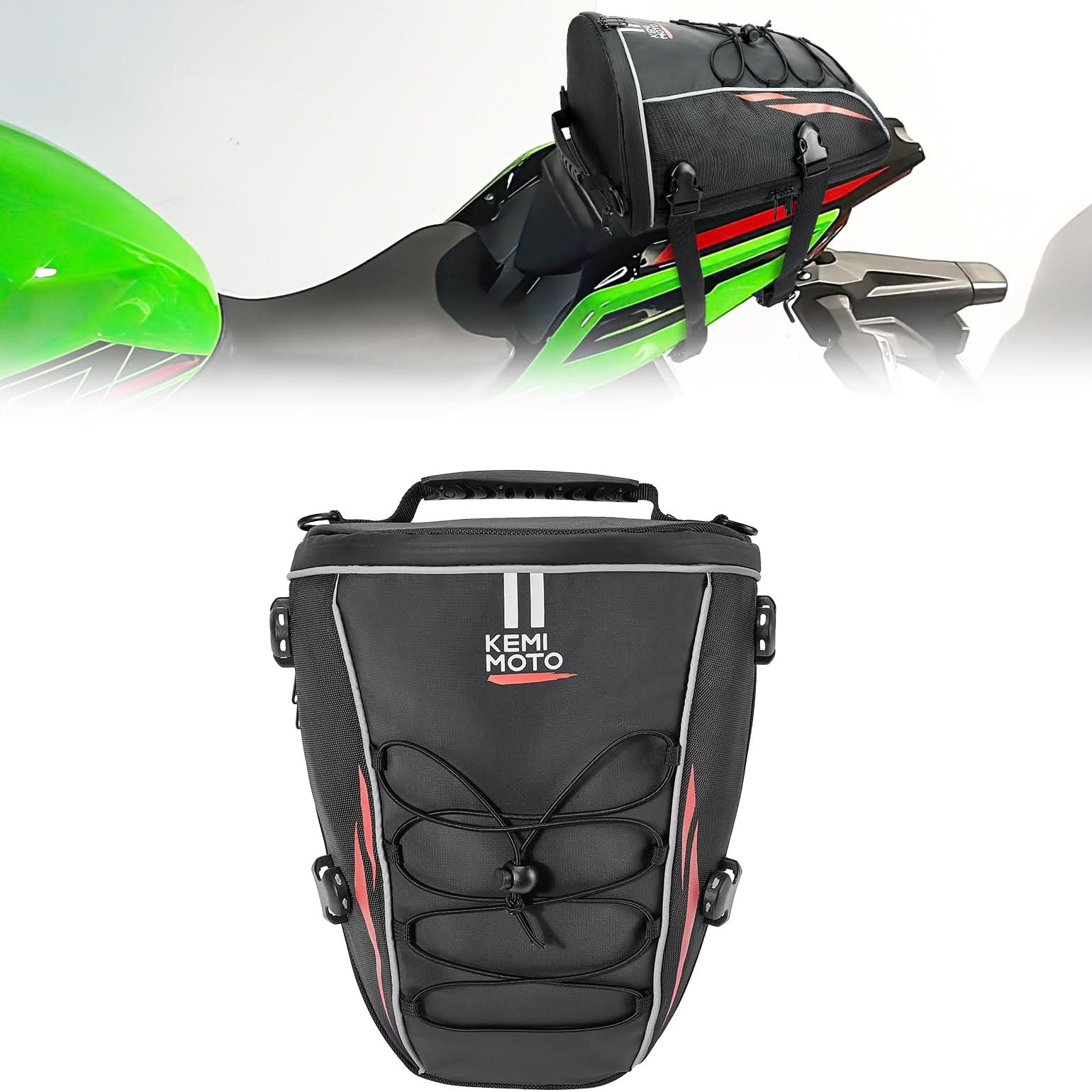 10L Motorcycle Tail Bag, Sports Motorbike Rear Rack Bag