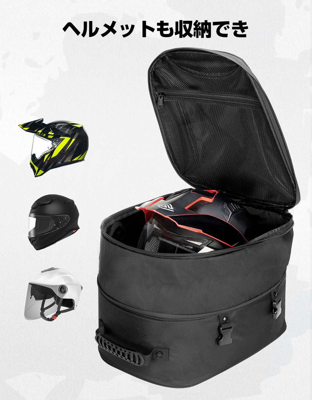 Motorcycle Tail Bag, 25L-45L Expandable Motorbike Helmet Bag