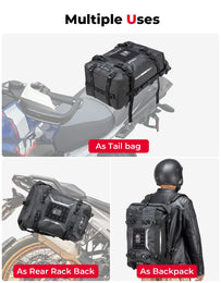 Motorcycle Tail Bag 35L Totally Waterproof Backpack - Kemimoto