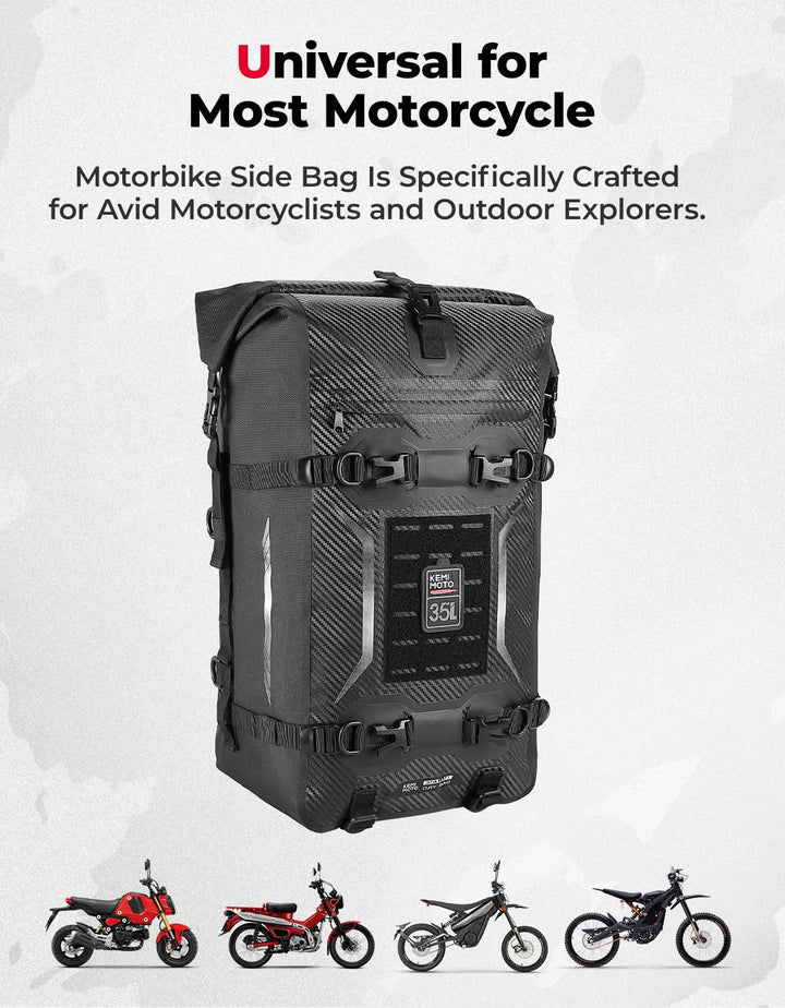 Motorcycle Tail Bag 35L Totally Waterproof Backpack