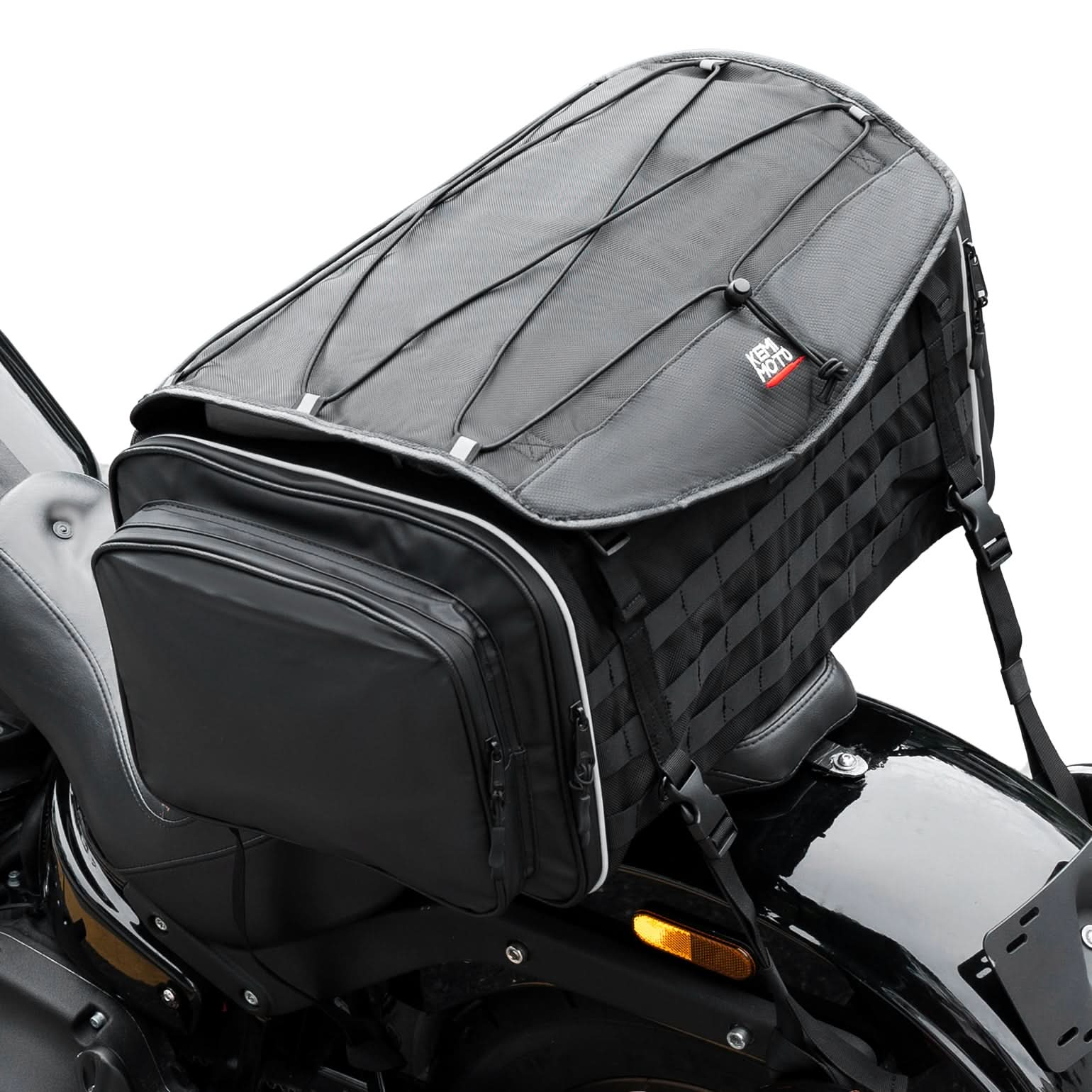 Motorcycle Tail Bag, 50L Expandable Helmet Bag Luggage Backpack