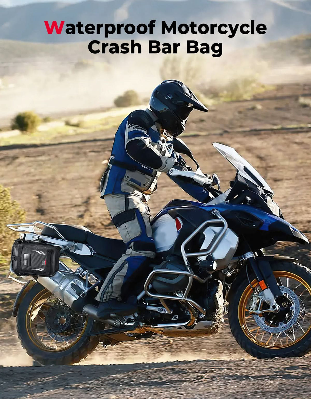 Universal Waterproof Motorcycle Tail Bag for Dirt Bike Adventure 6.5L Grey