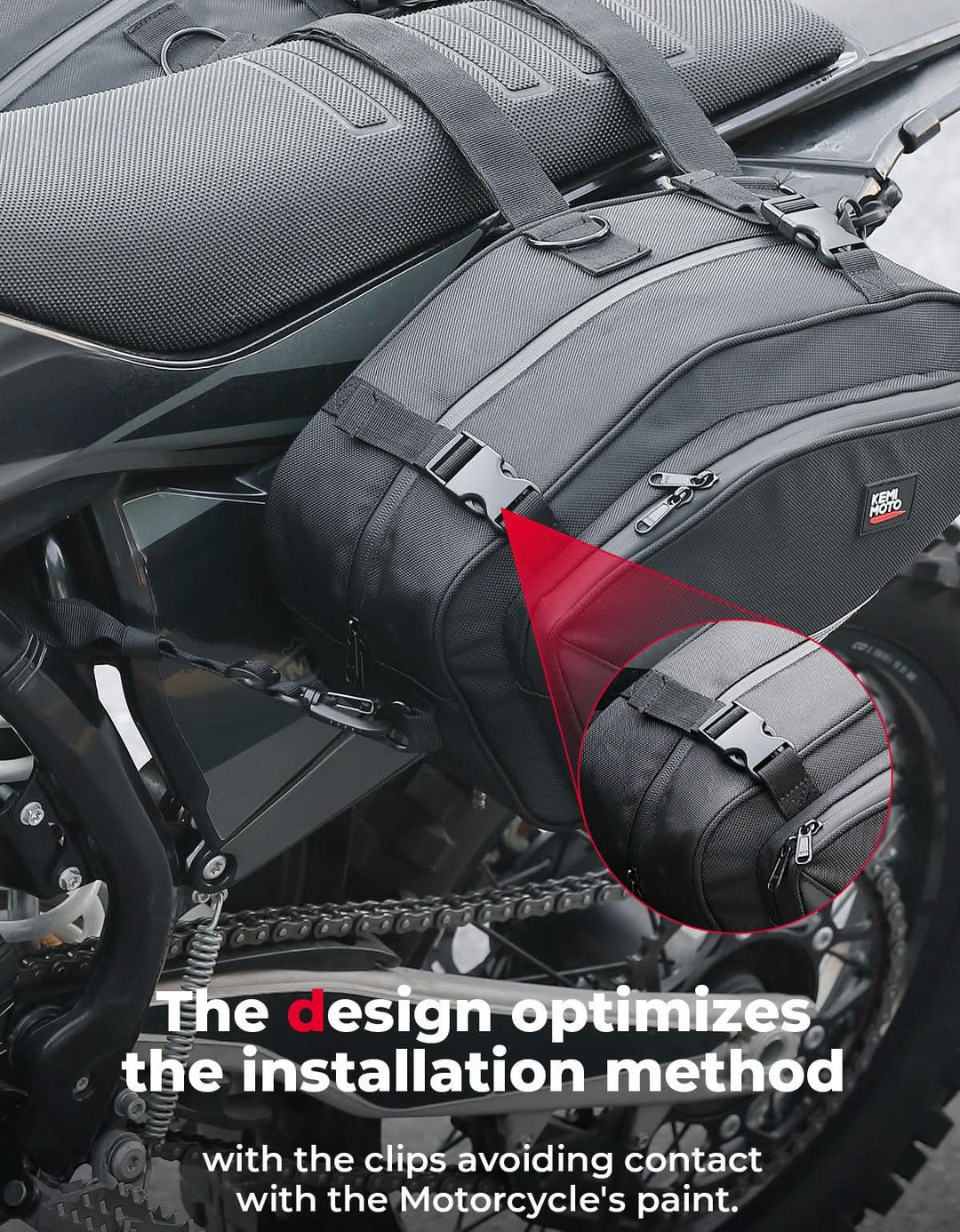 Motorcycle Saddlebags with Rain for Dirt Bike