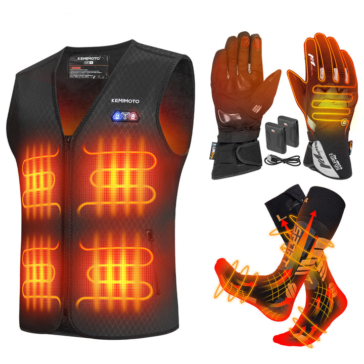 Winter Heated Vest & 7.4V Heated Gloves & Unisex Heated Socks