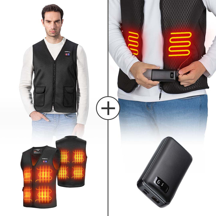 Winter Heated Vest & 5V Rechargeable Battery - Kemimoto