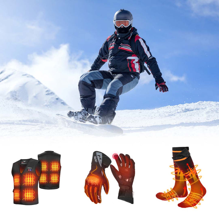 Winter Heated Vest & 7.4V Heated Gloves & Unisex Heated Socks - Kemimoto