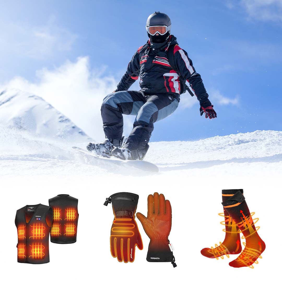 Winter Heated Vest & Snowmobile Heated Gloves & Unisex Heated Socks - Kemimoto