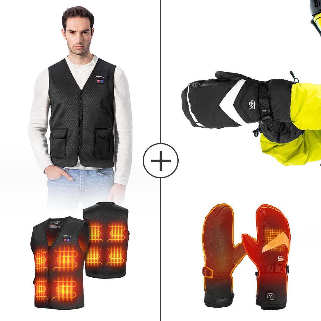 Winter Heated Vest & Heated skiing gloves - Kemimoto