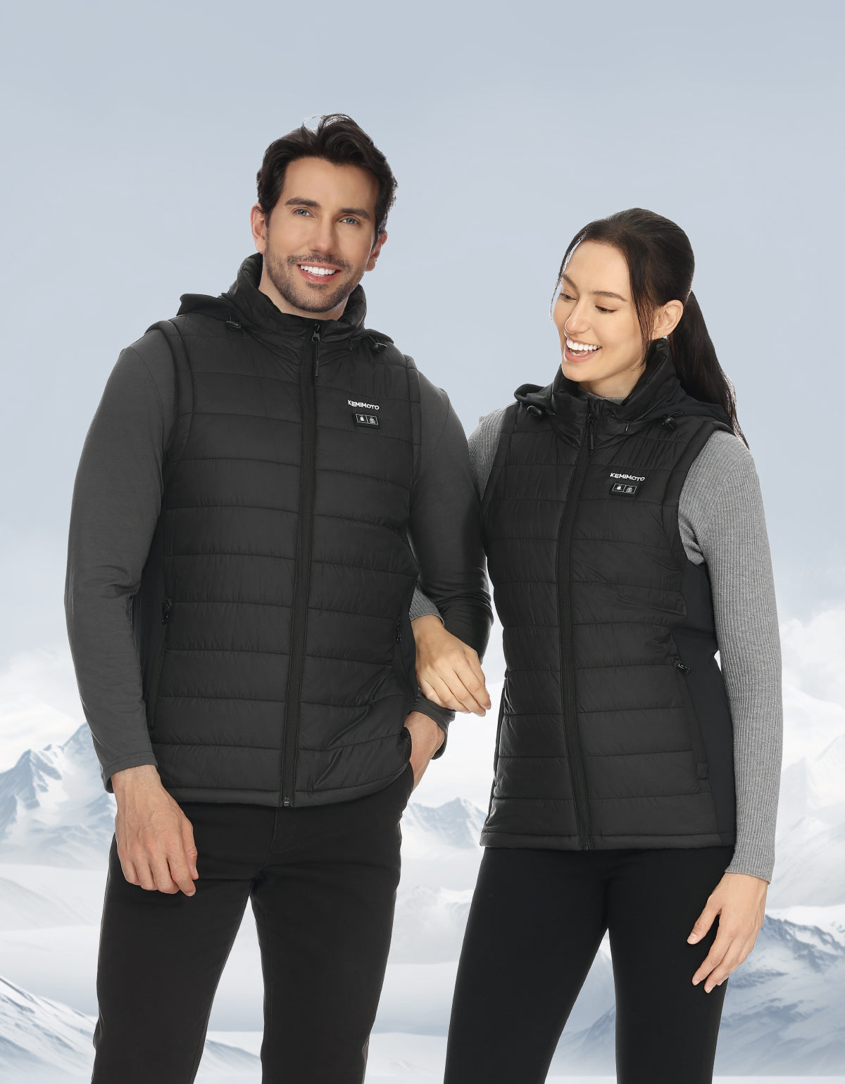 Heated Vest With Heated Hood - Black