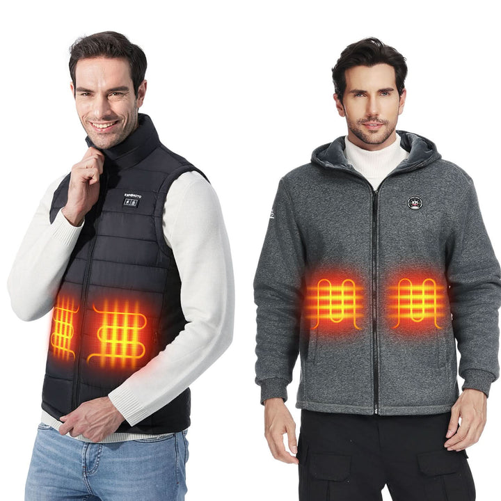 Heated Vest With Heated Hood & Heated Hoodie