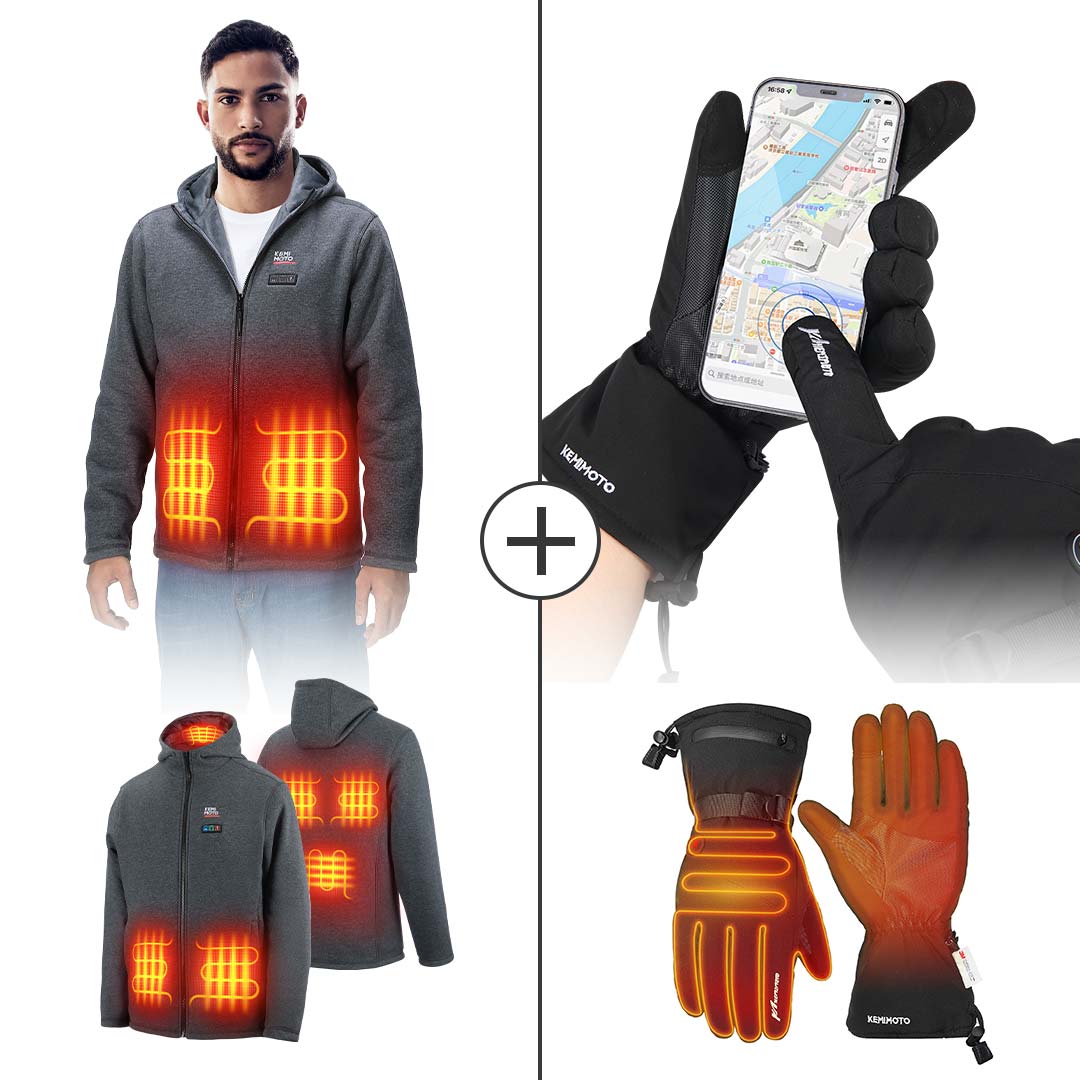 Heated Hoodie & Snowmobile Heated Gloves - Kemimoto