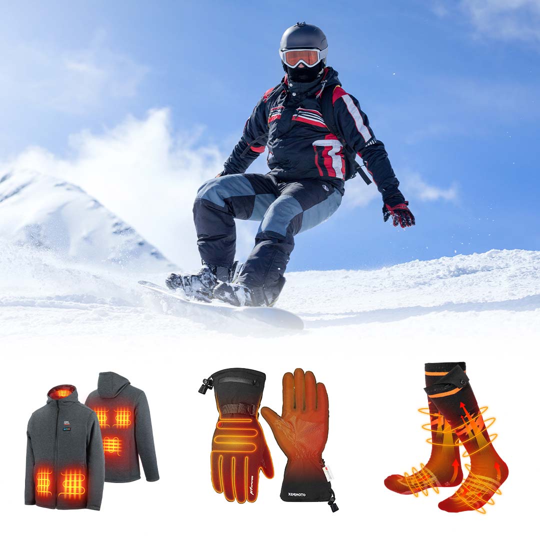 Heated Hoodie & Snowmobile Heated Gloves & Unisex Heated Socks - Kemimoto