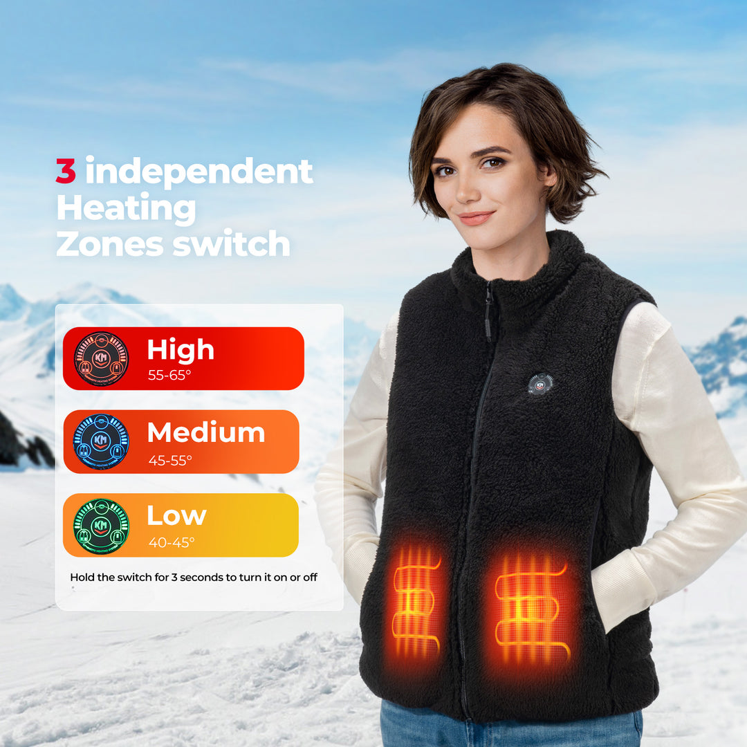 Fleece Heated Vest & 5V Rechargeable Battery - Kemimoto