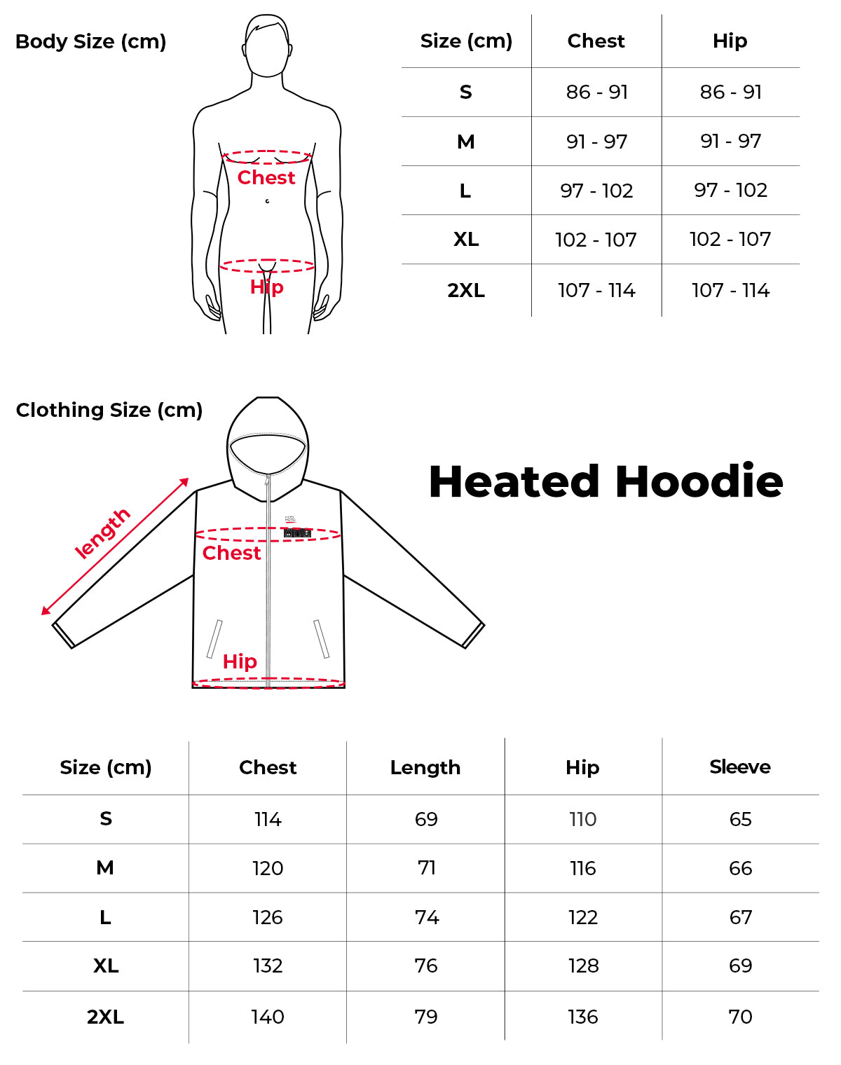 Heated Hoodie with 12V Battery Pack