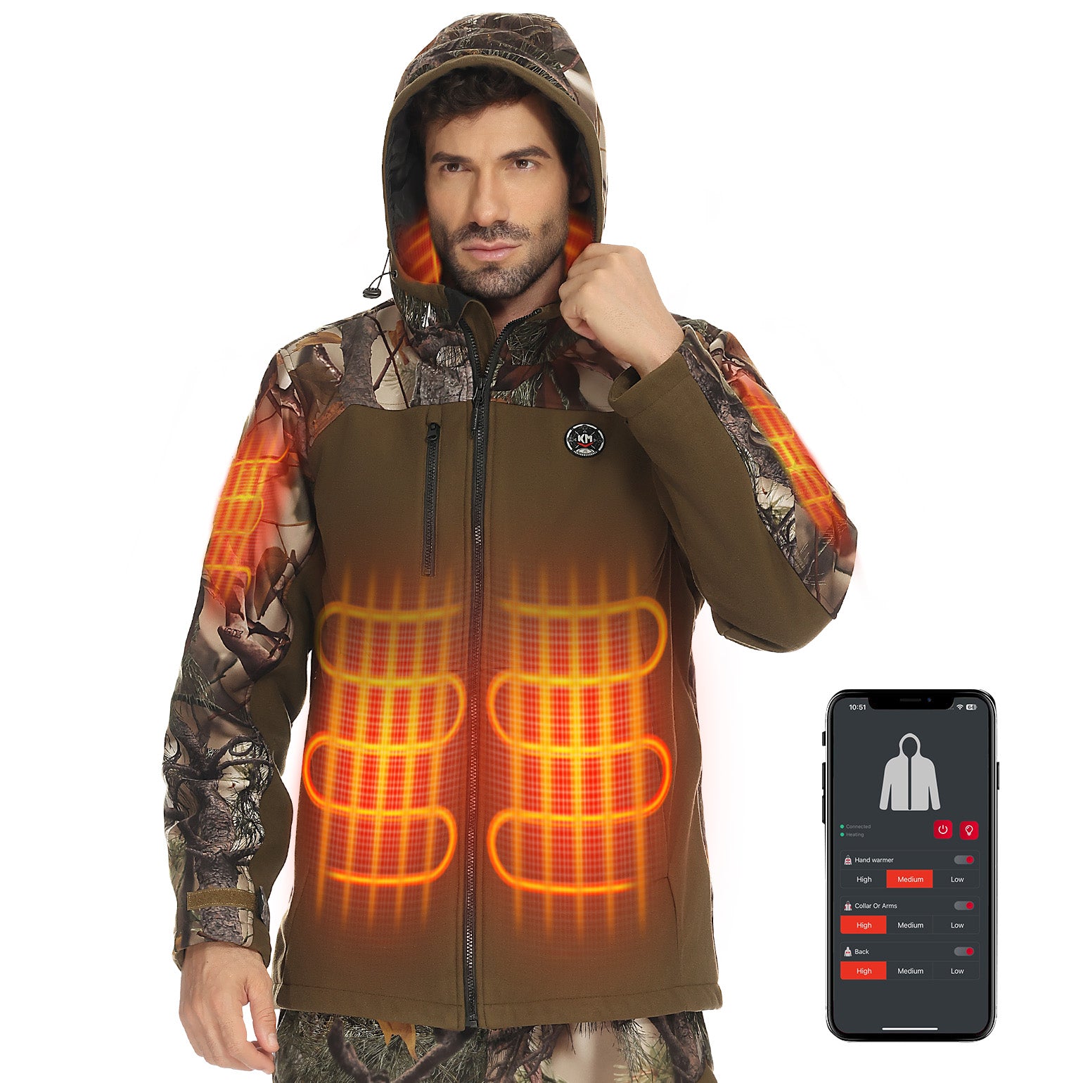 Battery heated camo jacket hotsell