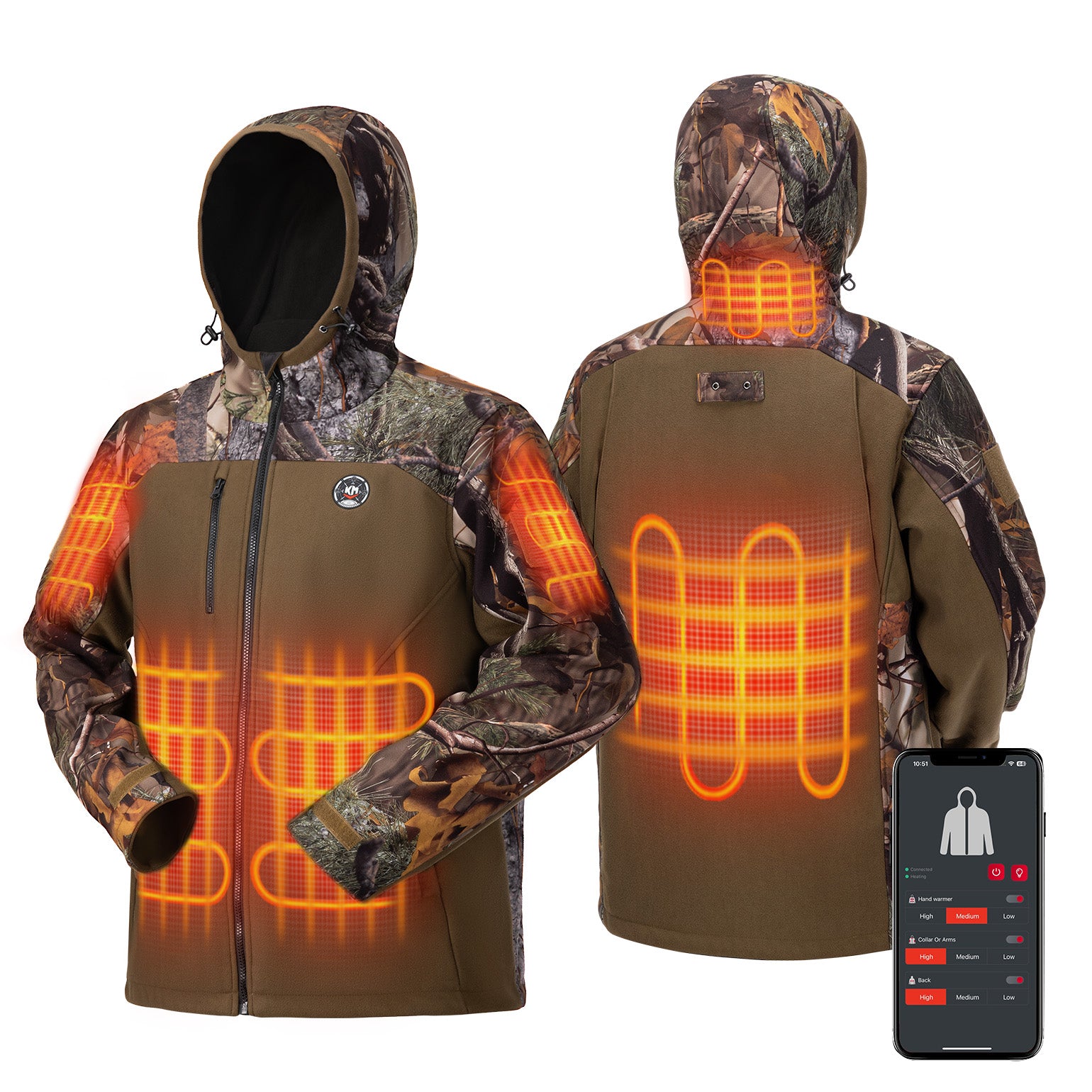 Camo Heated Jackets with Battery Pack Kemimoto