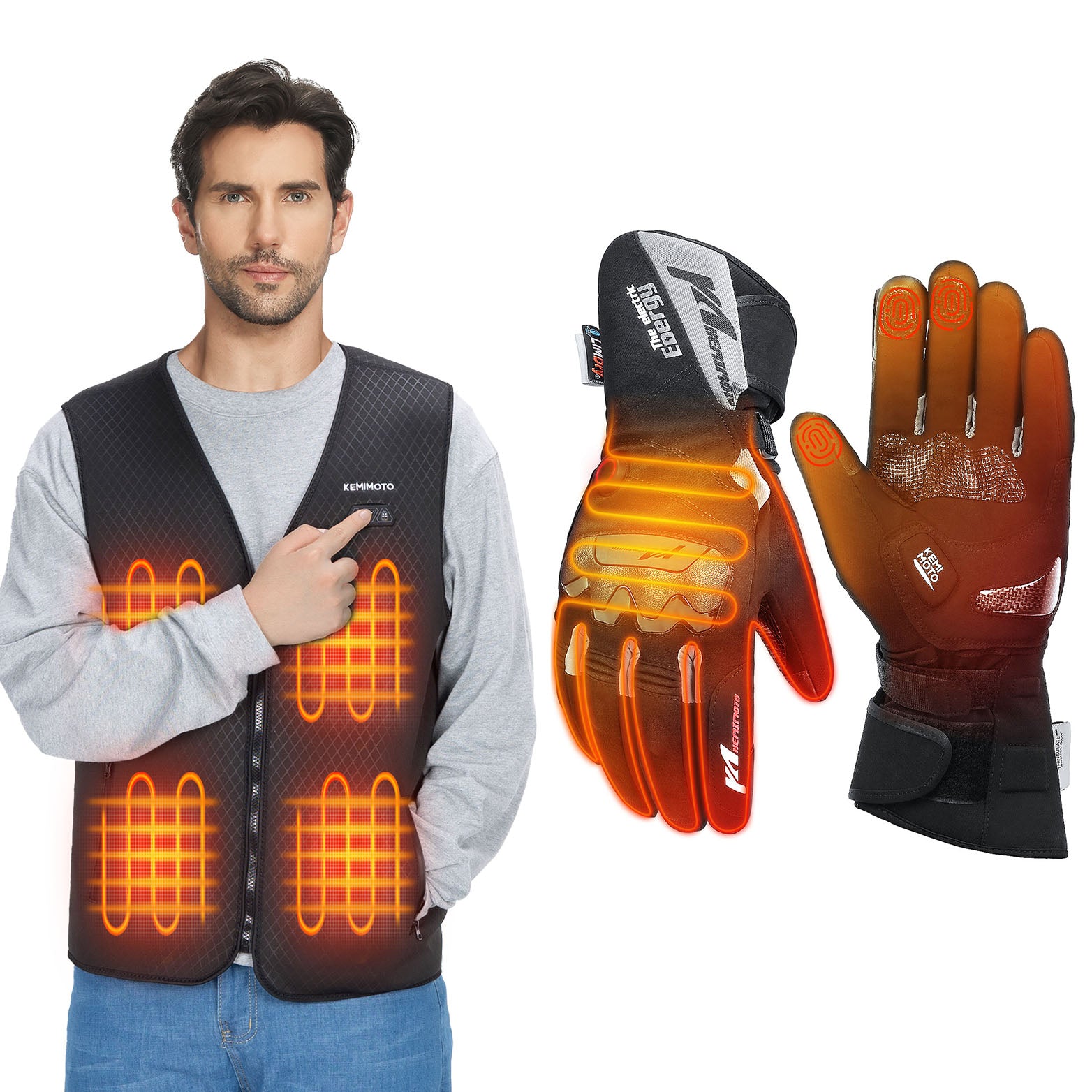 Lightweight Heated Vest & 7.4V Heated Gloves