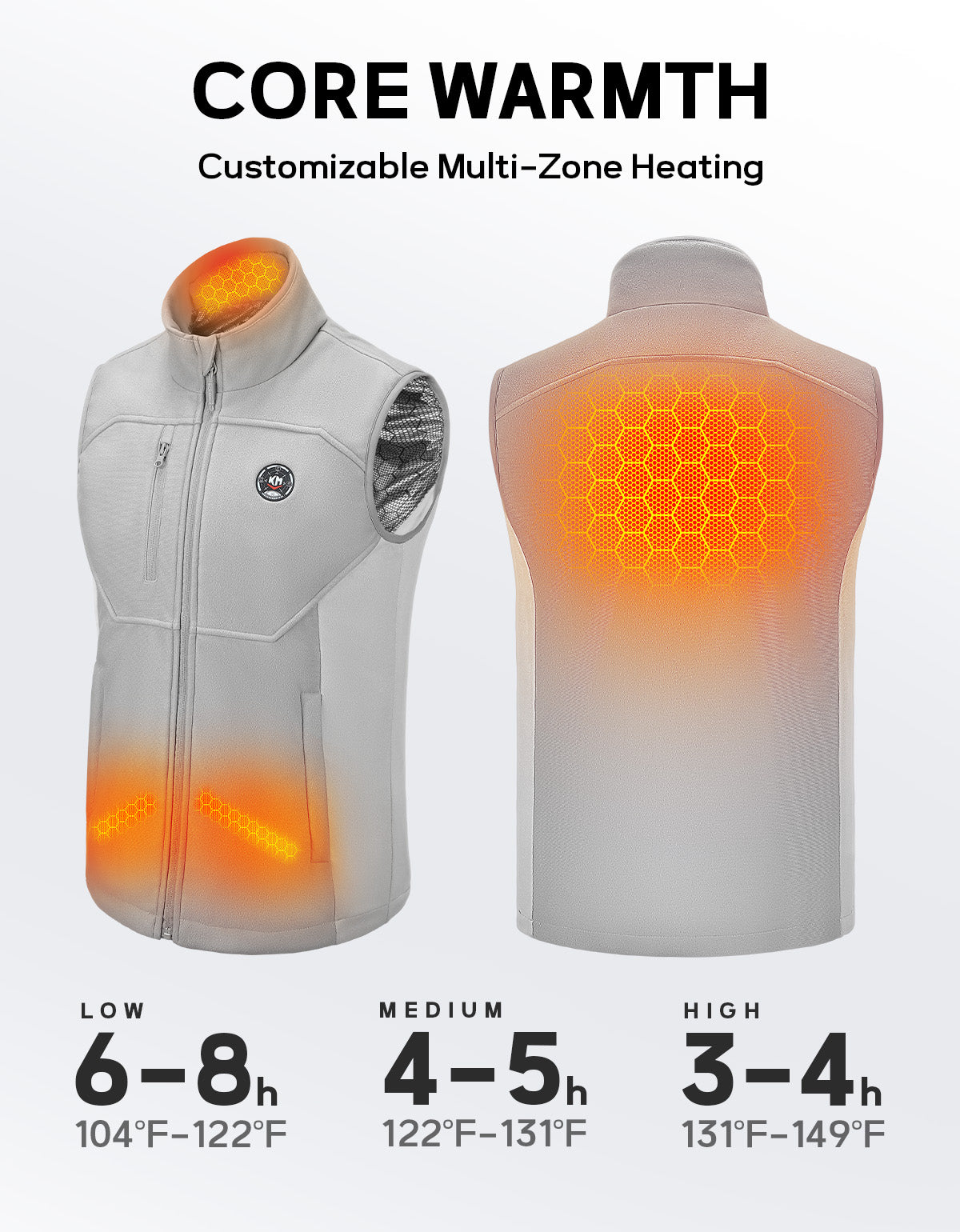 Thermal-Reflective Heated Vest with Hand Warmer Function, APP Remote Control