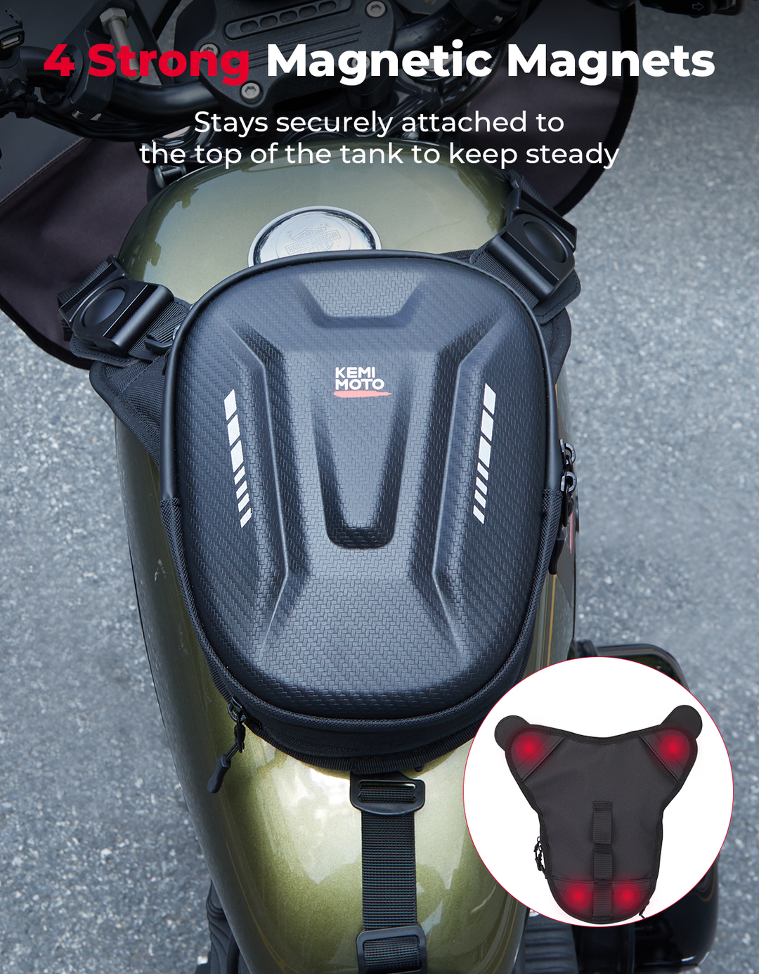 Motorcycle Tank Bag, 12L EVA Hard Shell Thigh Bag