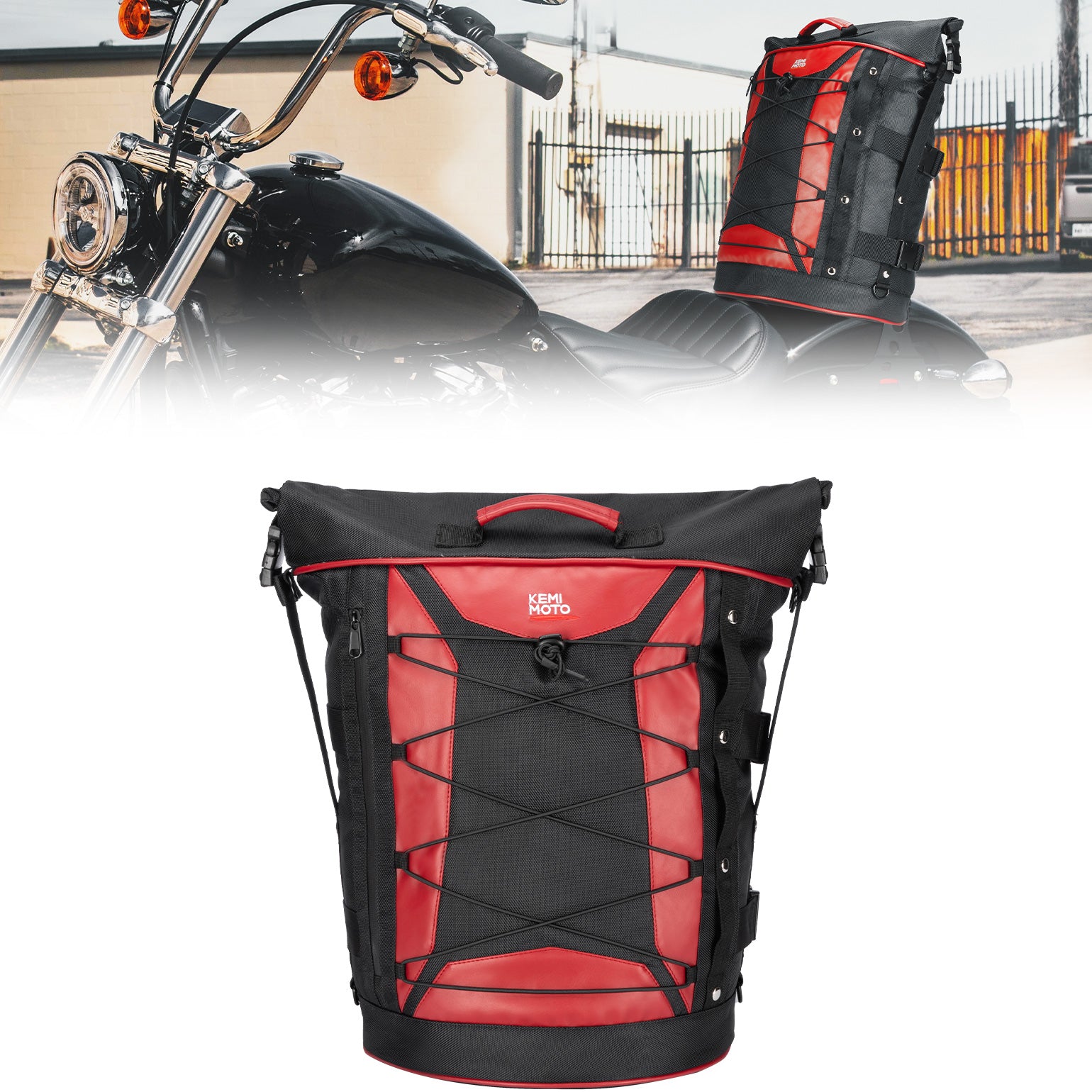 Motorcycle 30L Travel Backpack for Sportster Softail Dyna Touring 1984-2022