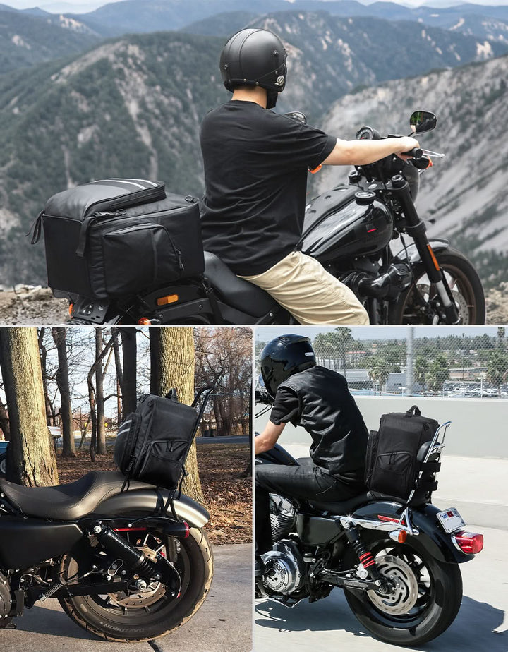 Motorcycle Sissy Bar Bag, 40LMotorcycle Luggage Rack Tail Bag