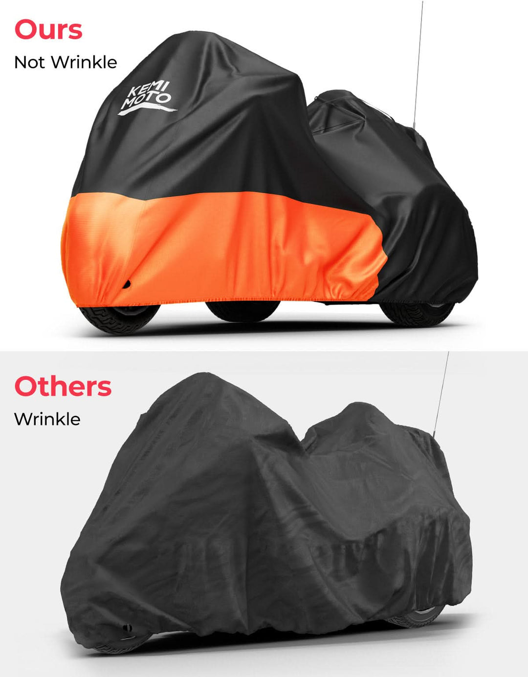 Upgraded Motorcycle Trike Cover 3 Wheel Waterproof Cover for Trike Models