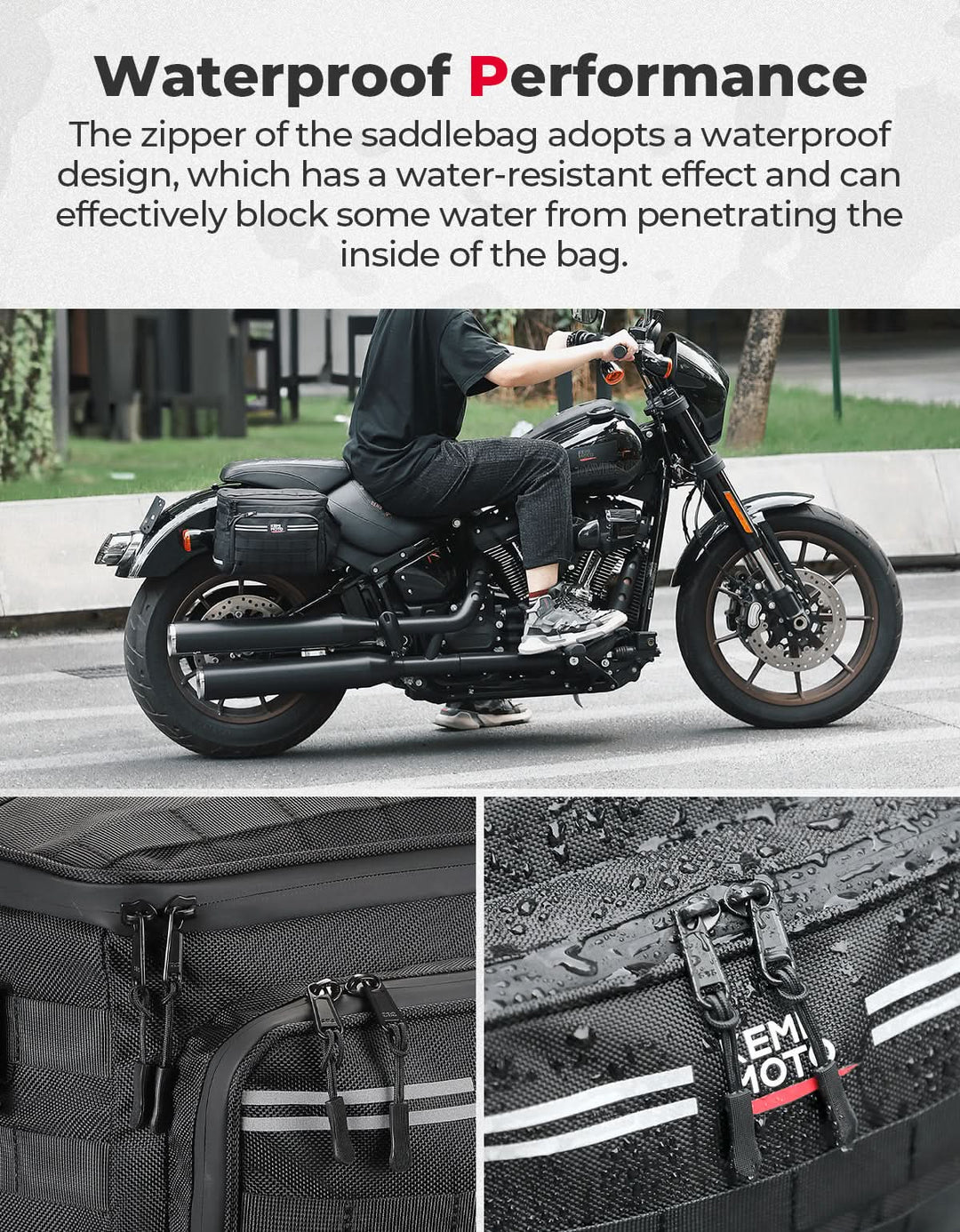 Motorcycle SaddleBags 15L with Brackets for Softail Dyna Sportster Cruiser