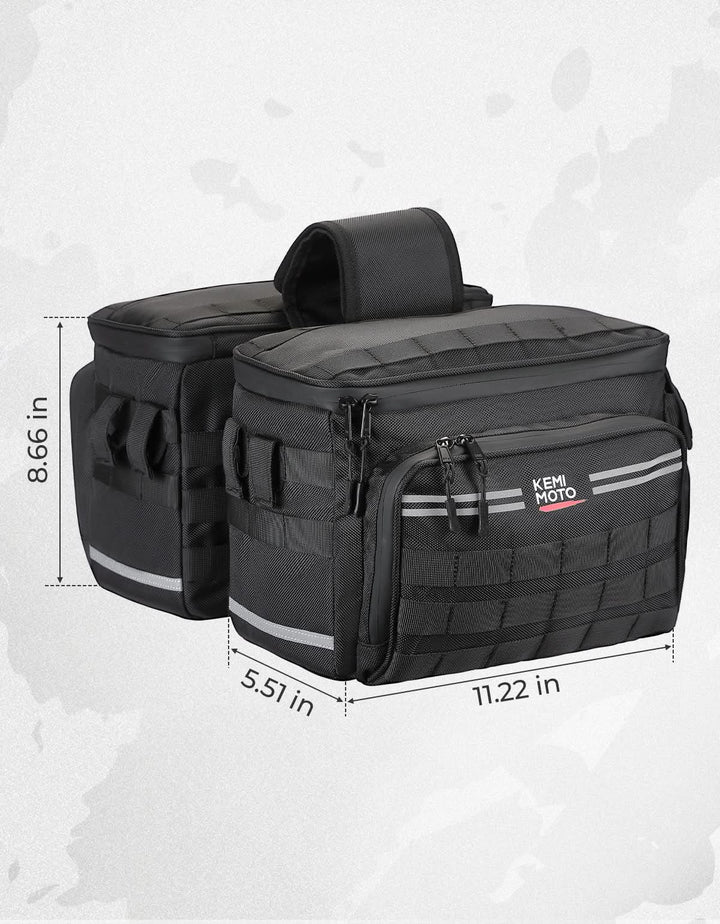 Motorcycle SaddleBags 15L with Brackets for Softail Dyna Sportster Cruiser