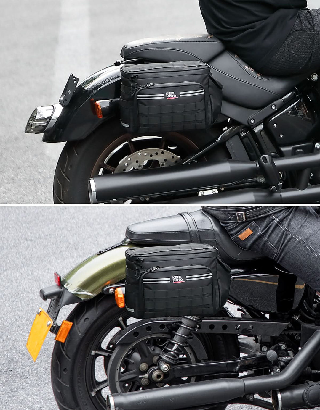 Motorcycle SaddleBags 15L with Brackets for Softail Dyna Sportster Cruiser