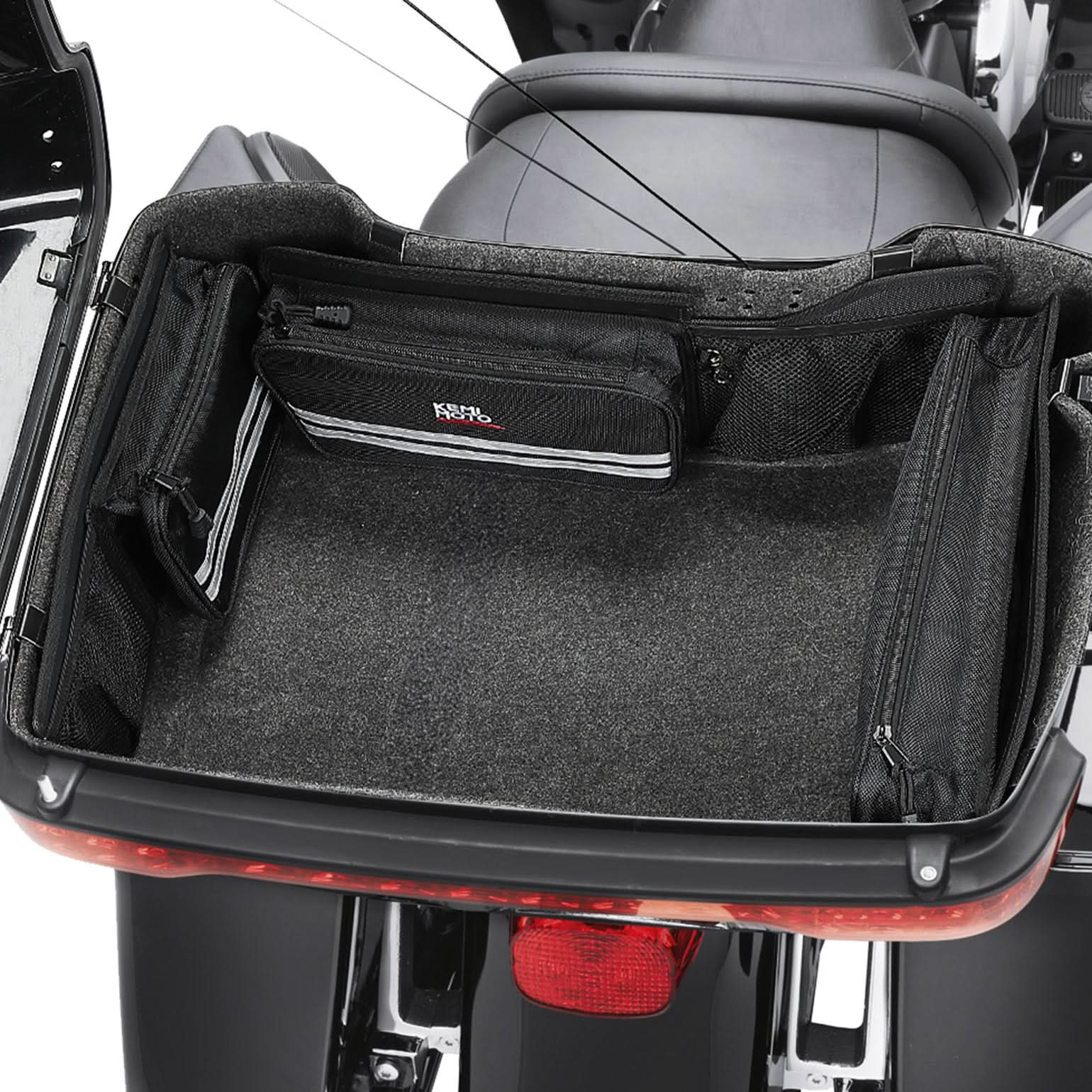 Upgraded Tour Pack Organizers with Hooks for Touring Street Glide Road King 2014-2025