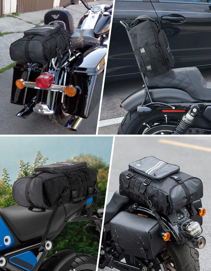 Motorcycle Sissy Bar Bag 30L Motorcycle Tail Travel Luggage Bag