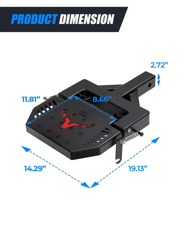 UTV Hitch Step with 2" Hitch Receiver Bumper Step for Polaris Ranger 1000 Defender UFORCE 1000