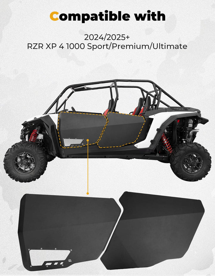 Aluminum Half Door with PC Window for Polaris RZR XP 4 1000 2024-2025