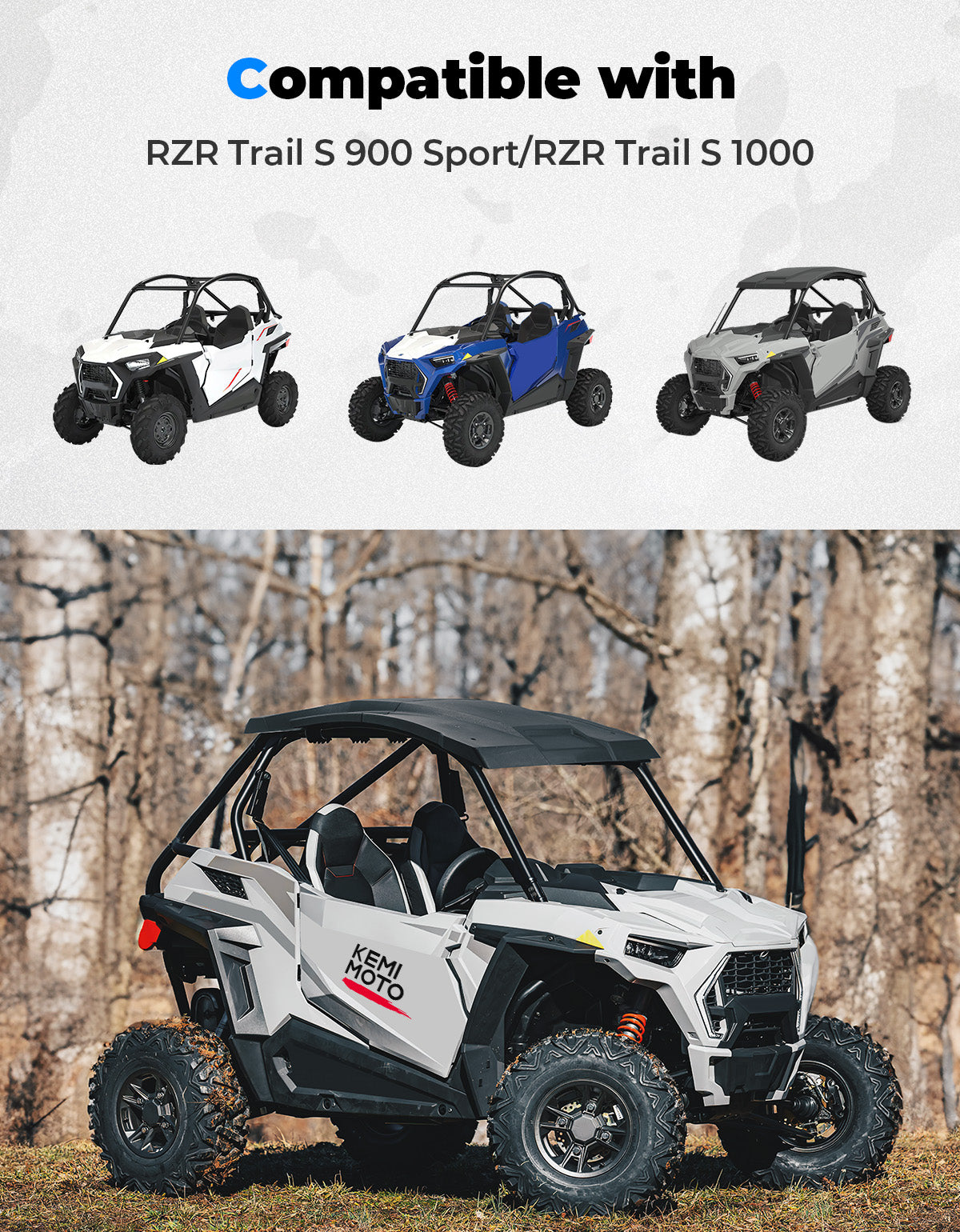 Combination Roof Top for Polaris RZR Trail S 900 Sport/RZR Trail S 1000