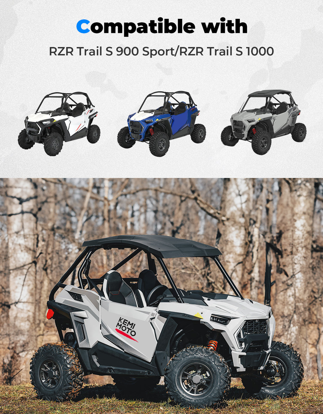 Combination Roof Top for Polaris RZR Trail S 900 Sport/RZR Trail S 1000