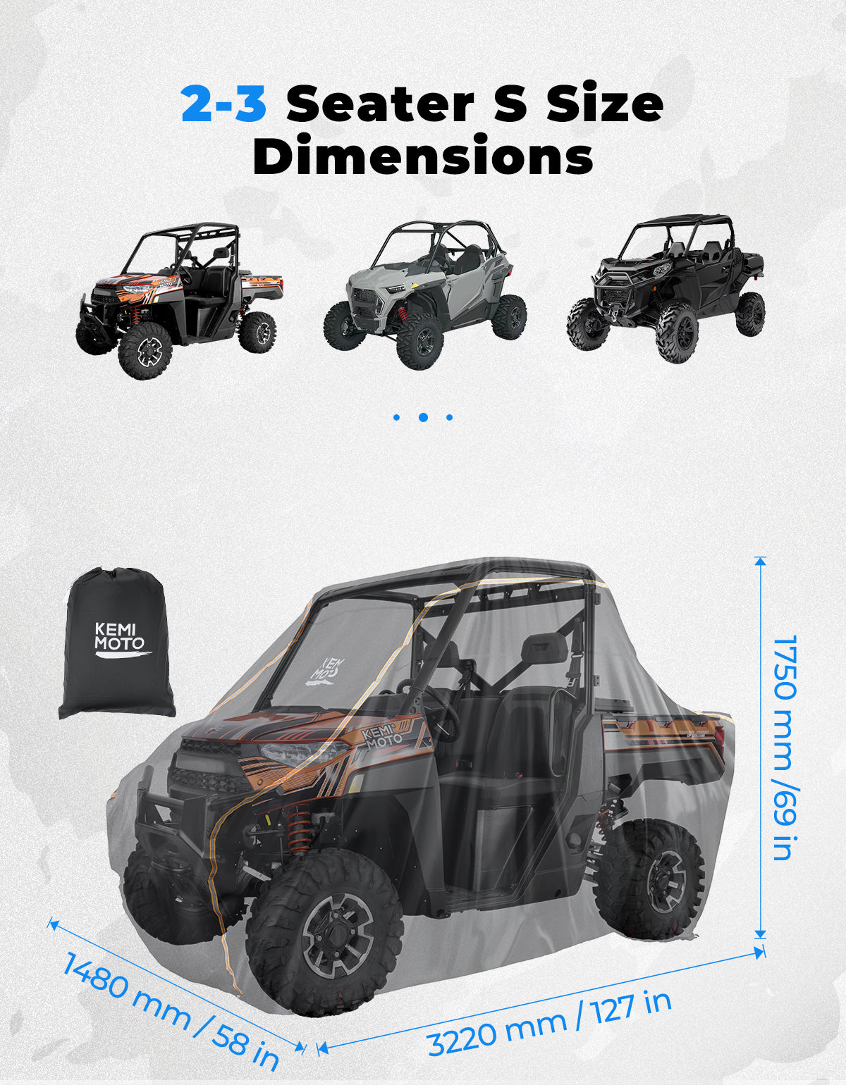 2-Seater UTV Cover Waterproof for RZR | Ranger | Maverick | ZForce